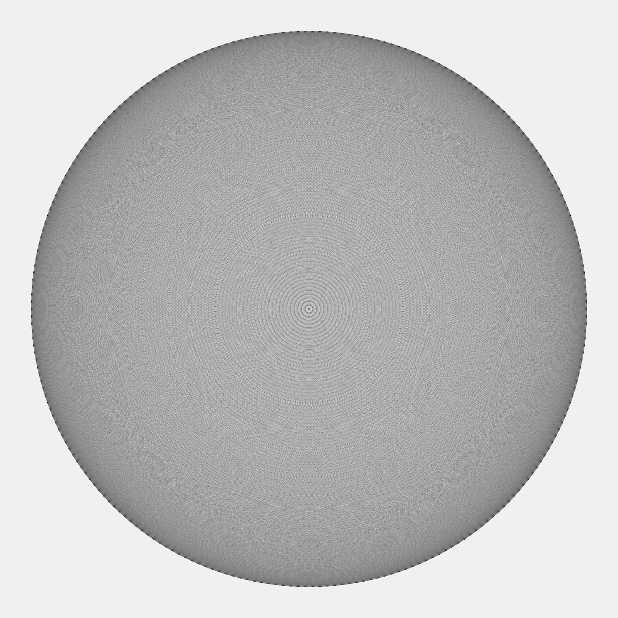 The complete graph of 238 - but it just looks like grey concentric circles with black dots on the edges.