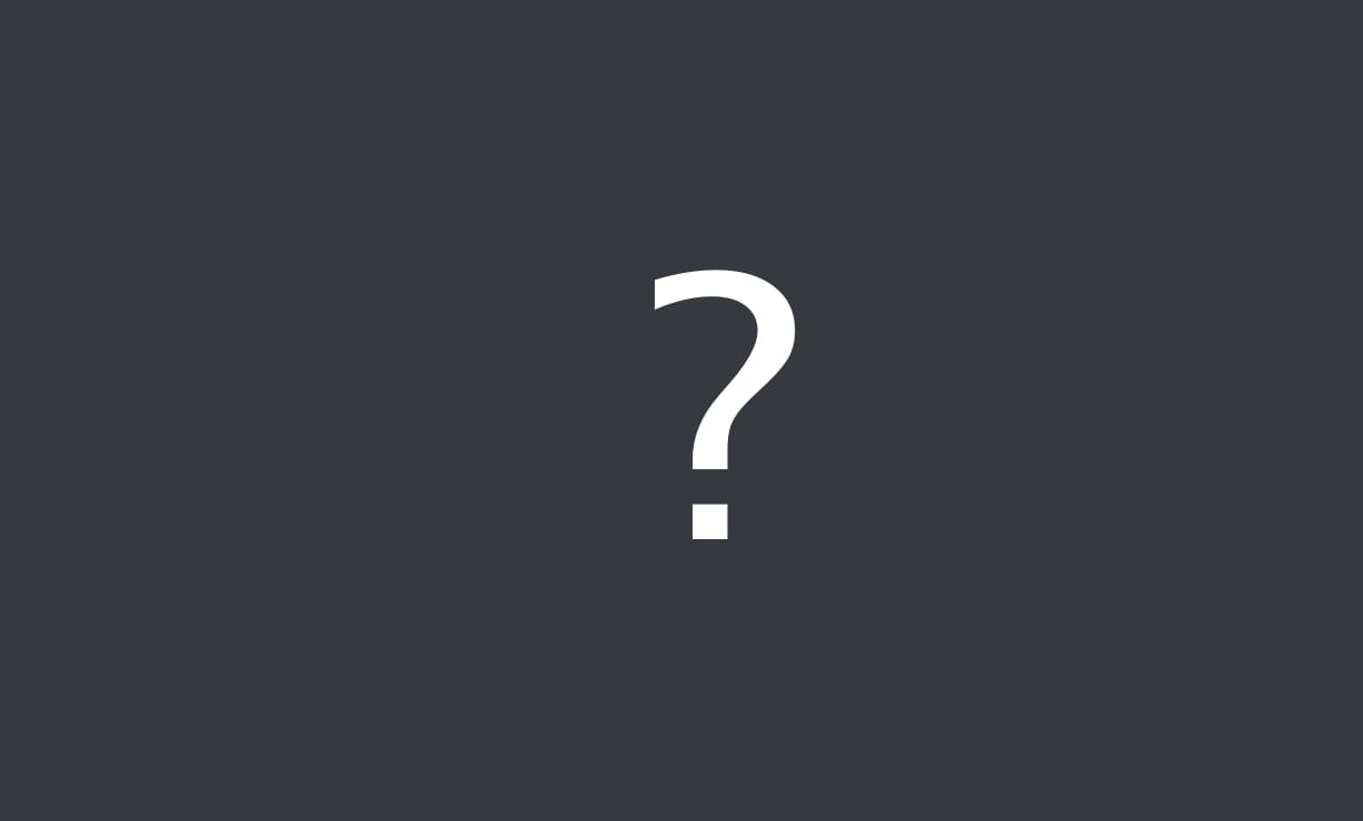 white question mark on a dark grey background
