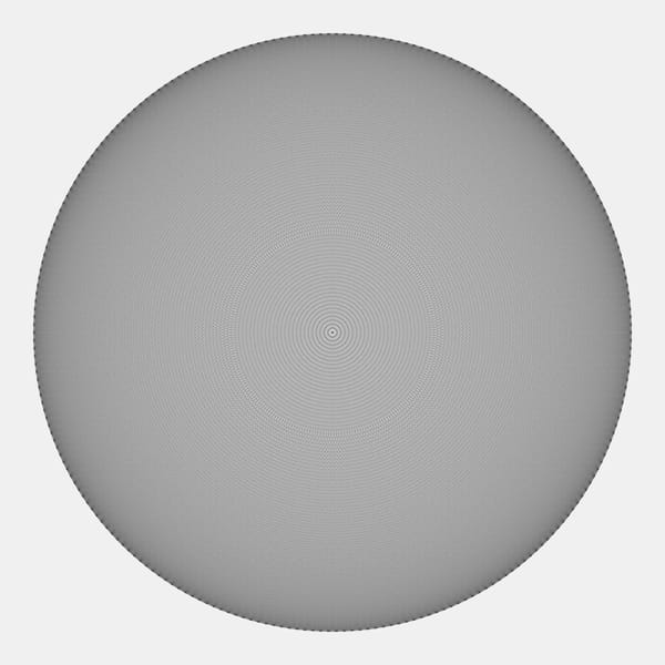 The complete graph of 238 - but it just looks like grey concentric circles with black dots on the edges.